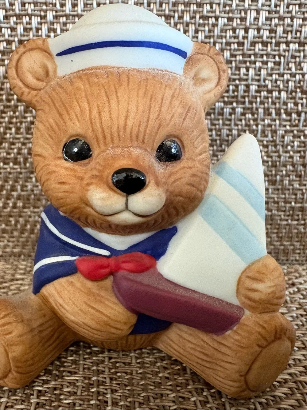 Three Vintage Homco Playtime Bears Sailor Cowboy Baseball Player 1417 Figurines